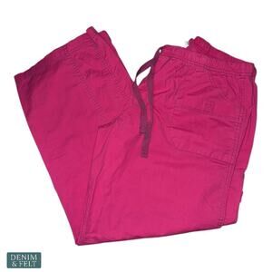 Spread Good Cheer XLP Pink Scrub Pants Elastic Waist Drawstring Pockets Comfort
